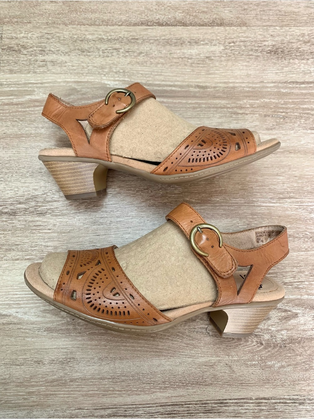 Earth Carson Westport Leather Heeled Sandals Brown 8W